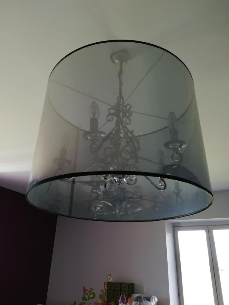 Lustre argent sur chantelier ancien