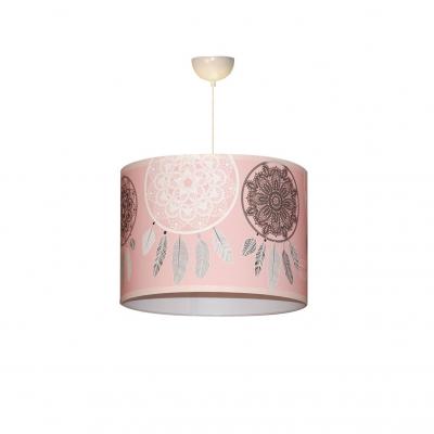 Abat-jour suspension fille, attrape rêves rose et gris