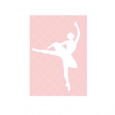 Tableau enfant, thème danse 2, tons rose et blanc.
