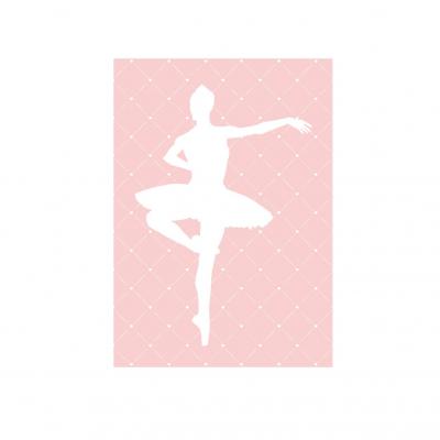 Tableau enfant, thème danse 3, tons rose et blanc.