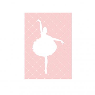 Tableau enfant, thème danse 4, tons rose et blanc.