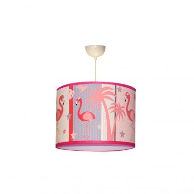 Abat-jour fille, flamant rose 1