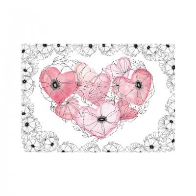 Set de table, saint valentin, noir et rose