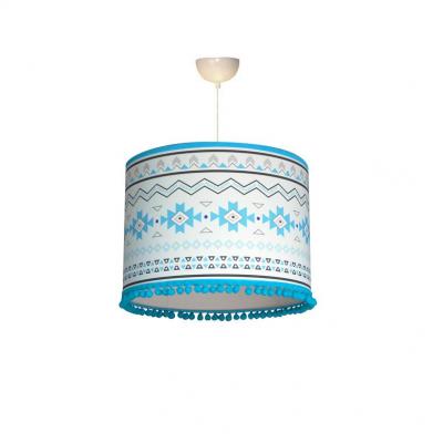 Abat-jour garçon, thème mexicain, couleur bleu, gris et blanc