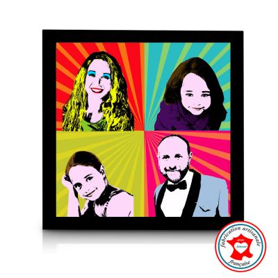 Tableau portrait de famille style Pop Art