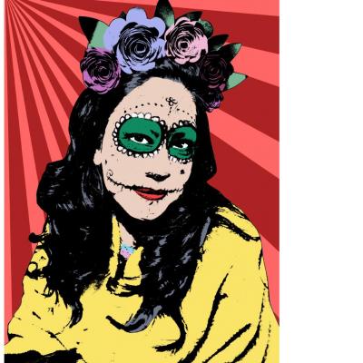 Tableau portait 1 personne, pop art, style Andy Warhol.