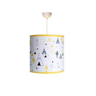 Abat-jour enfant, thème tipi, ton jaune.